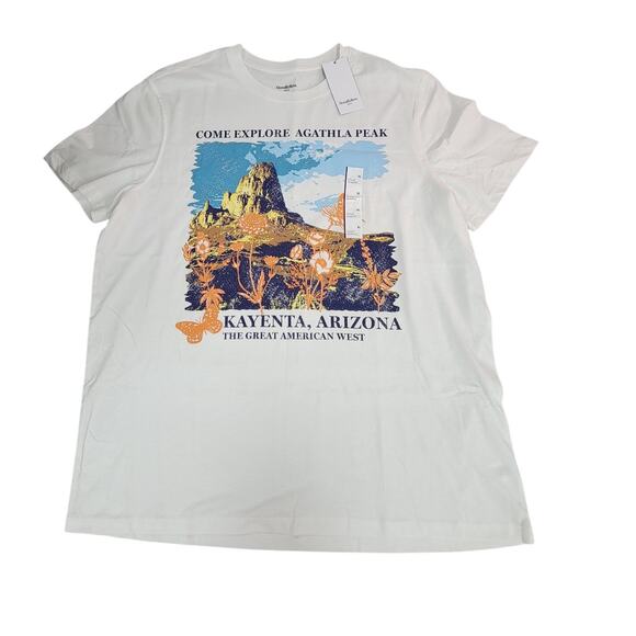 Men's Short Sleeve Graphic T-Shirt - Goodfellow & Co  White XL Agathla Park - Picture 1 of 7